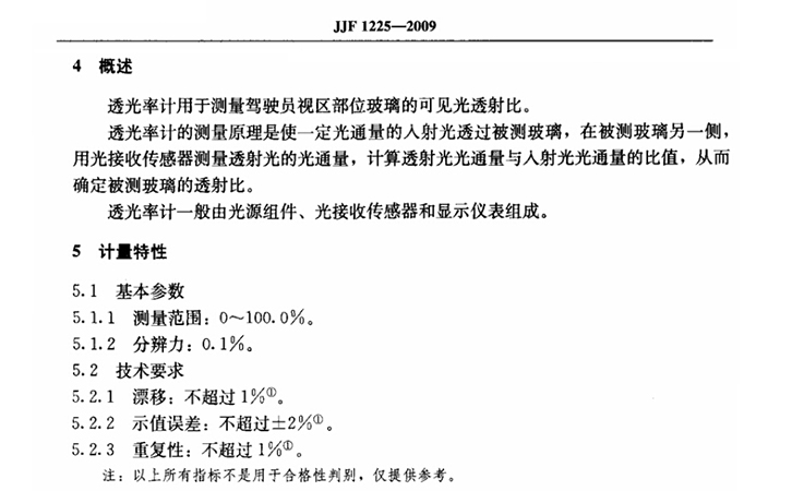 透光率計的國家標(biāo)準(zhǔn)